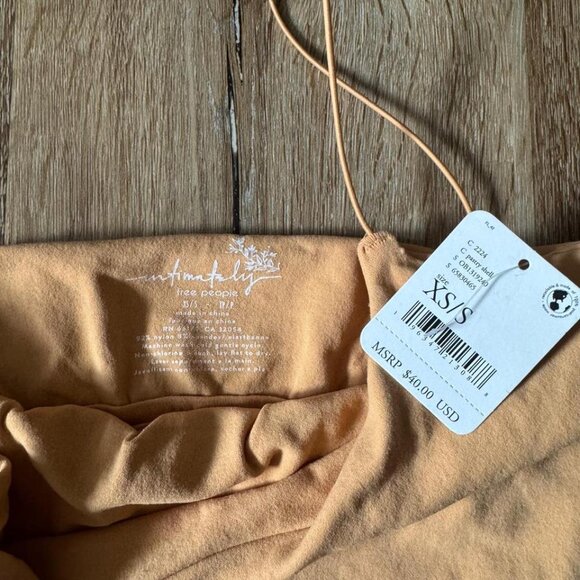 Free People NWT Orange Squareneck Bodysuit Size XS/S - Picture 4 of 4